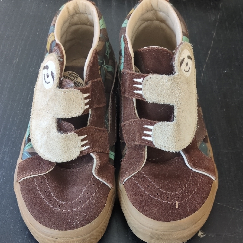 Vans Brown and Cream Sneakers Classic Low-Top Design